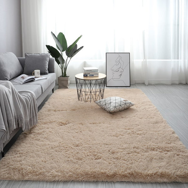 Nordic Fluffy Carpet Rugs For Bedroomliving Room Rectangle Large Size Plush Anti-slip Soft Carpet White Red 13 Colors