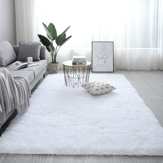 Nordic Fluffy Carpet Rugs For Bedroomliving Room Rectangle Large Size Plush Anti-slip Soft Carpet White Red 13 Colors