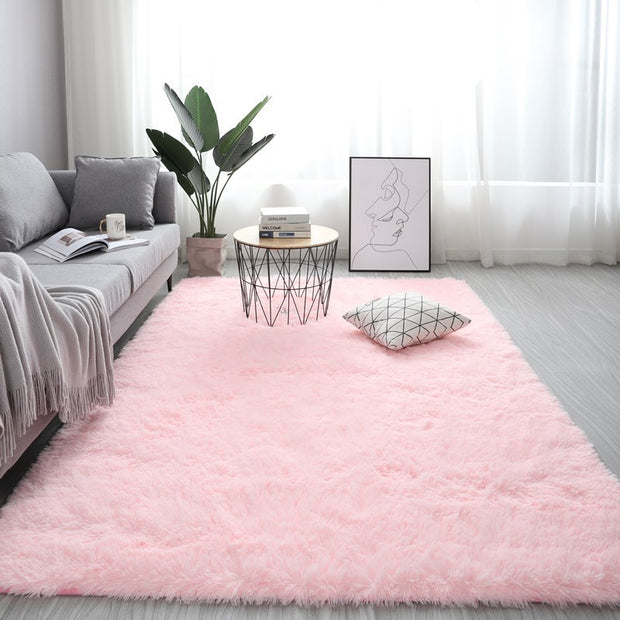 Nordic Fluffy Carpet Rugs For Bedroomliving Room Rectangle Large Size Plush Anti-slip Soft Carpet White Red 13 Colors