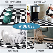 Skin Drain Pad Rubber Dish Drying Mat Super Absorbent Drainer Mats Tableware Bottle Rugs Kitchen Dinnerware Placemat