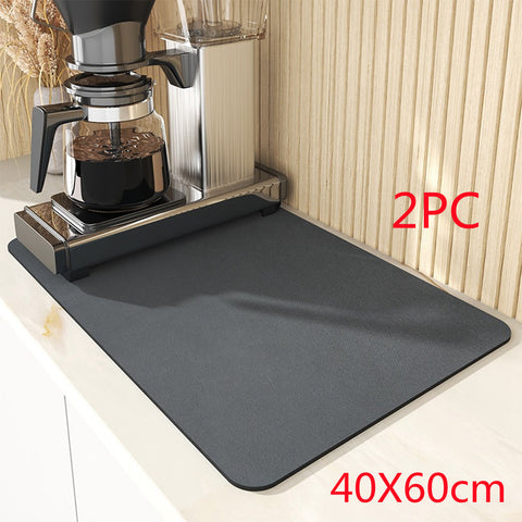 Skin Drain Pad Rubber Dish Drying Mat Super Absorbent Drainer Mats Tableware Bottle Rugs Kitchen Dinnerware Placemat